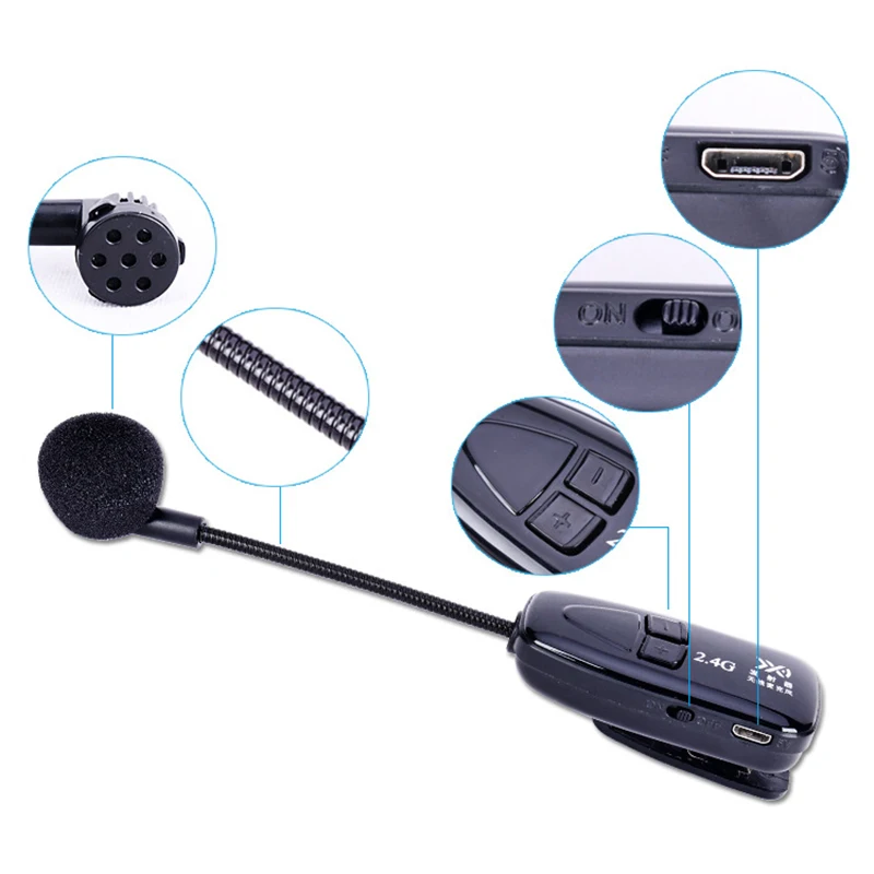 

2.4G Wireless Tie Clip Microphone Lavalier Lapel MIC Mobile Phone Wireless Microphone Erhu Pickup MIC
