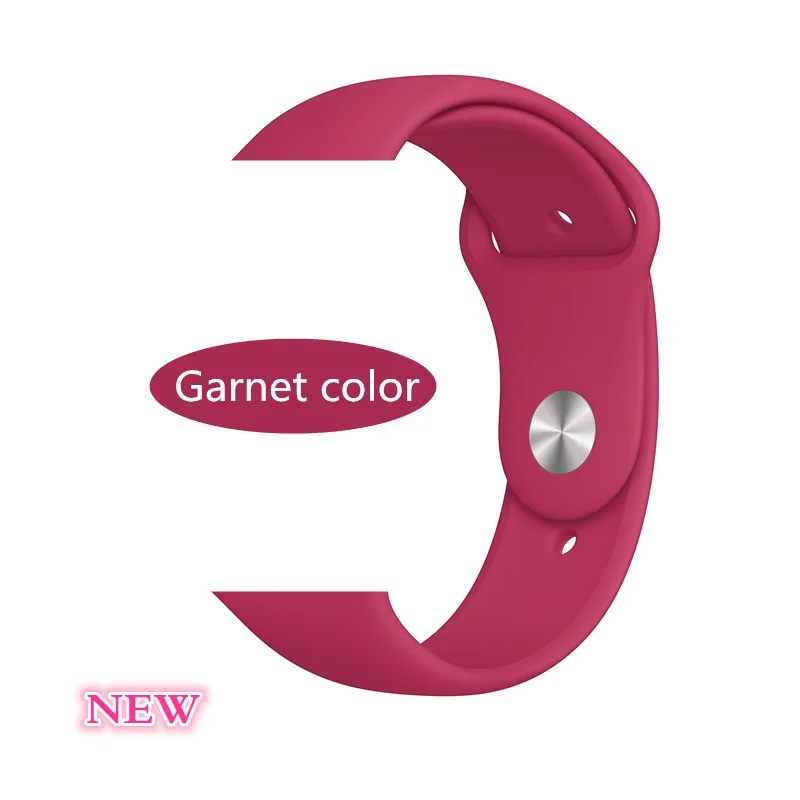 Garnet color Новые спортивные силиконовые часы для apple watch band 4 44 мм 40 мм(iwatch 5) apple watch 3 2 1 42 мм 38 мм аксессуары для наручных браслетов - Цвет ремешка: Garnet color