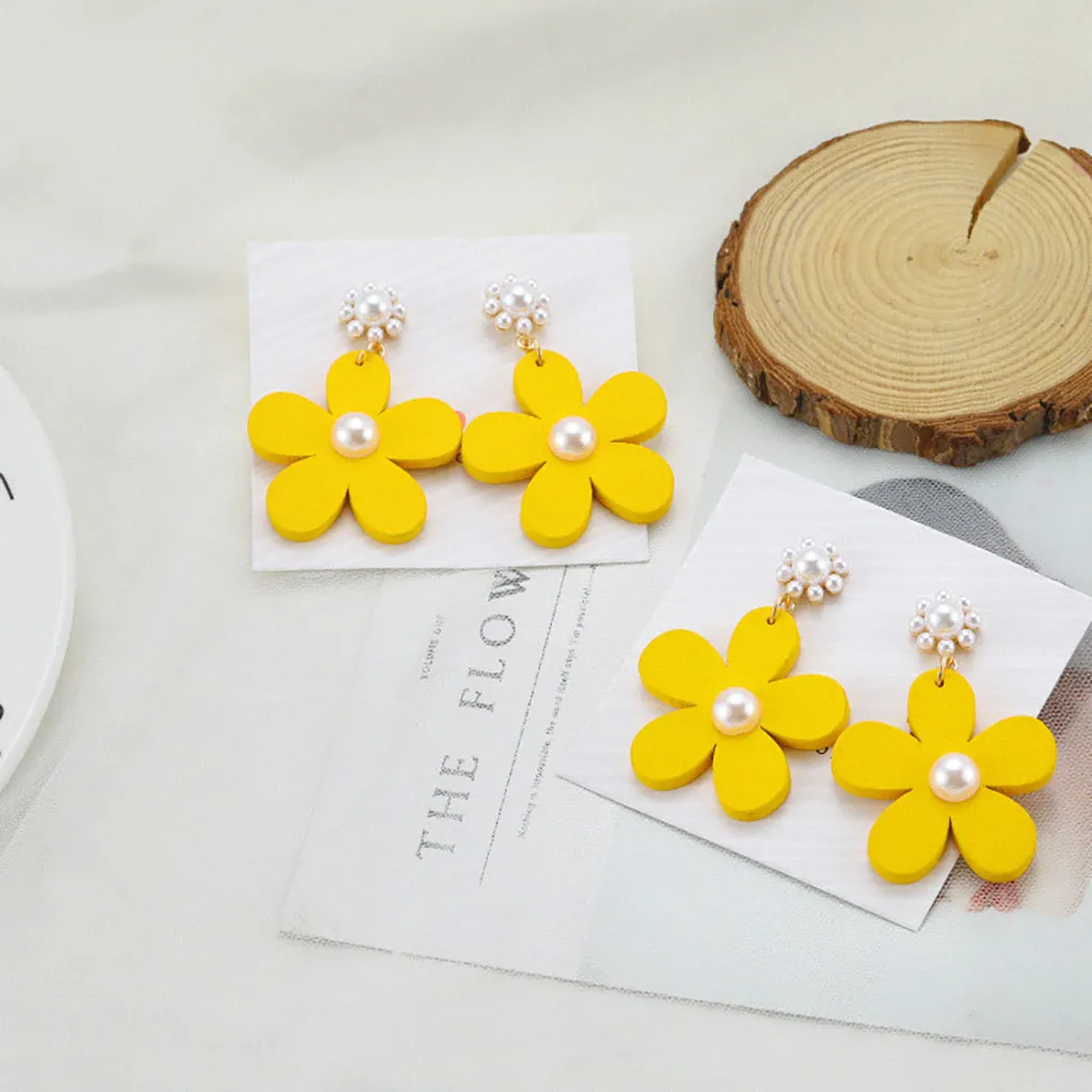 Большие желтые серьги с подсолнухом летние свежие преувеличенные ювелирные
