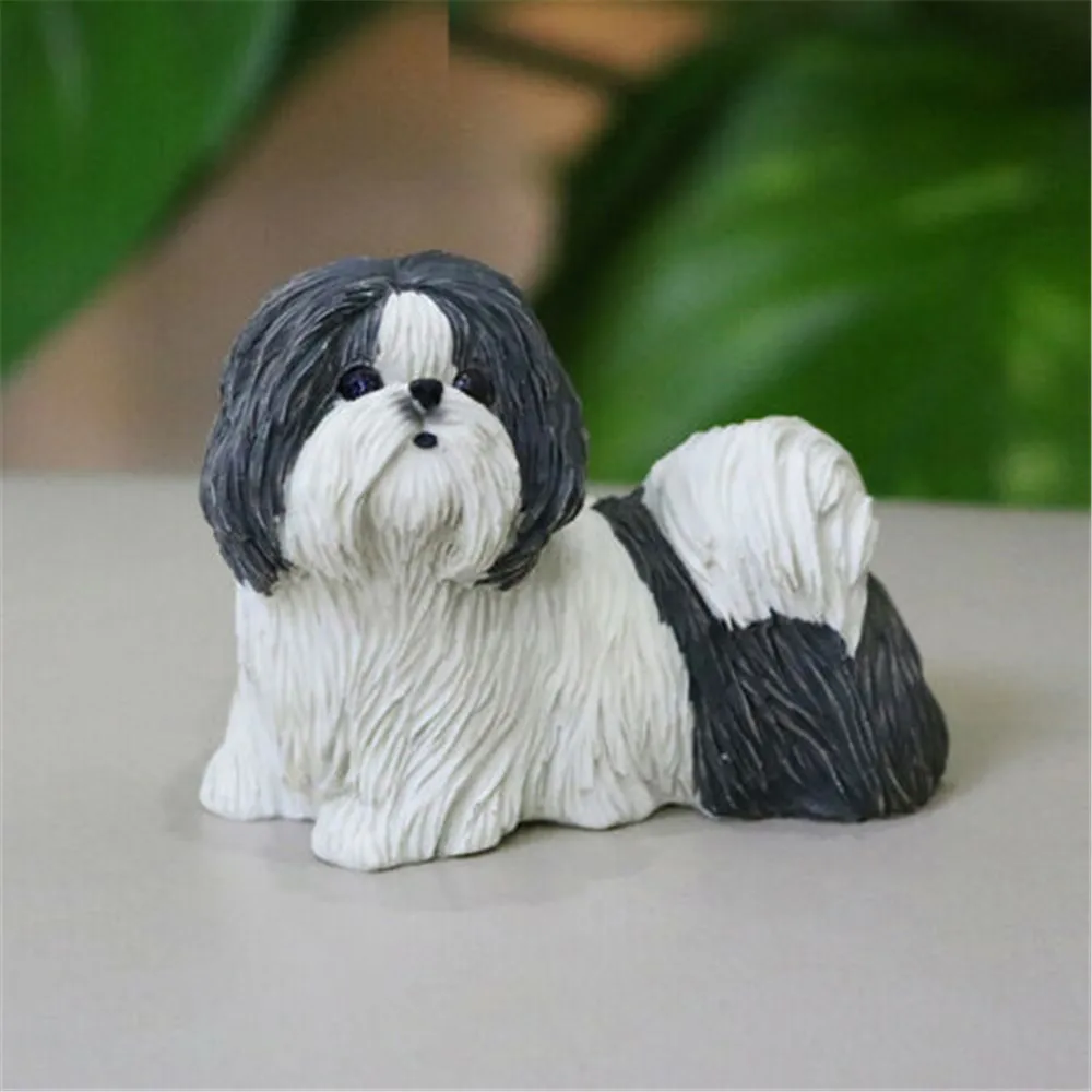 Фигурка для домашних животных собак JJM Shih Tzu игрушка-коллектор хризантем из ПВХ