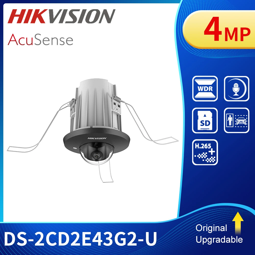 HIKVISION DS-2CD2E43G2-U международная версия 4 МП Встроенный микрофон CCTV мини купольная