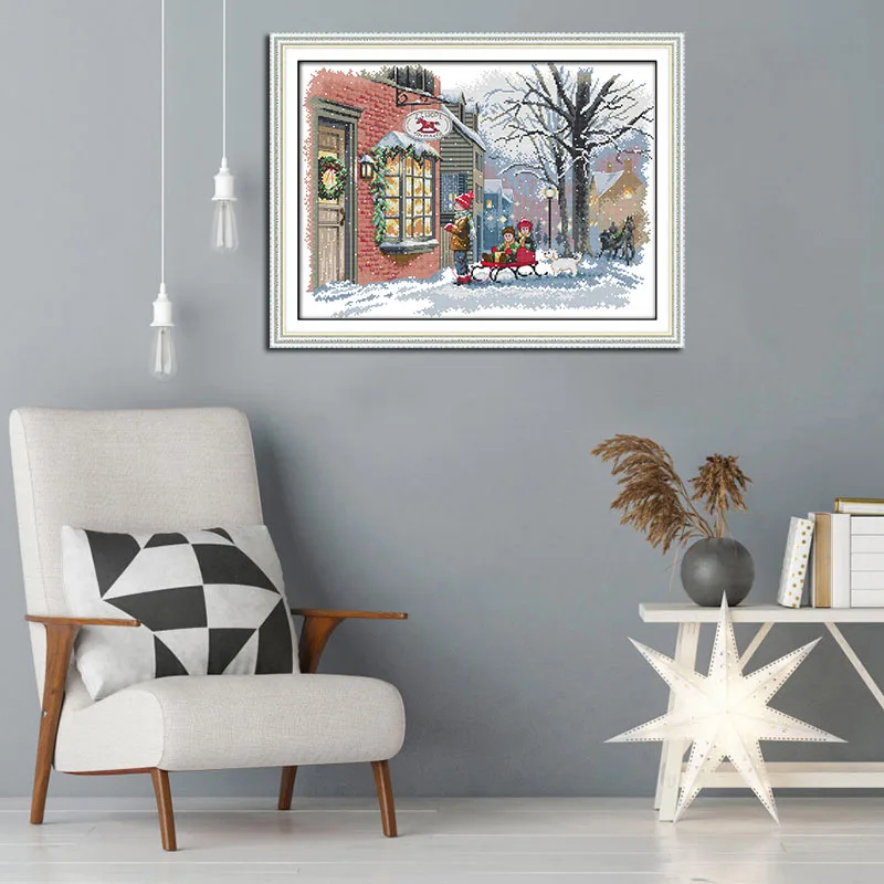 Joy Sunday ручной работы набор крестиков рождественские пожелания холст печать DMC