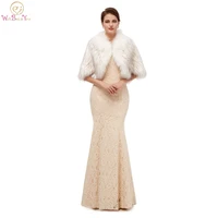 elegant faux fur shawls for wedding evening prom dresses capes winter women boleros wraps 100 real picture stock for marriage