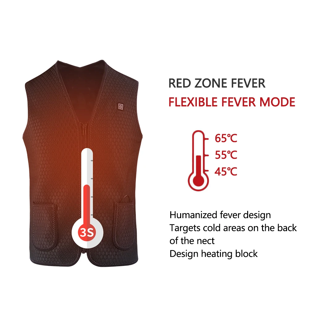 

Heating Vest Heated Vest Smart USB Charging 3 Speed Adjustable Temperature Electric Warmer Thermal Waistcoat Heated Vests