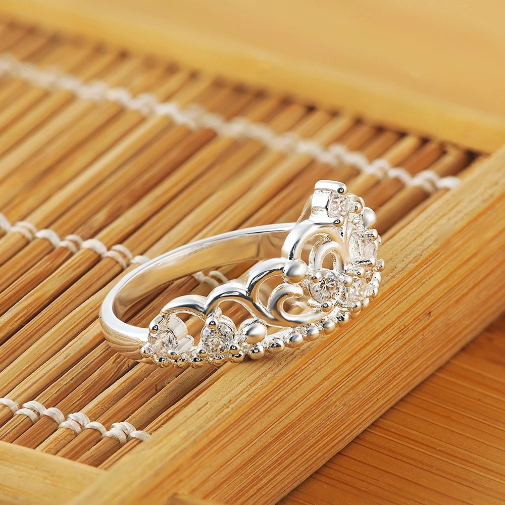 

Женское вечерние ЦО из серебра 925 пробы, с короной и кристаллами