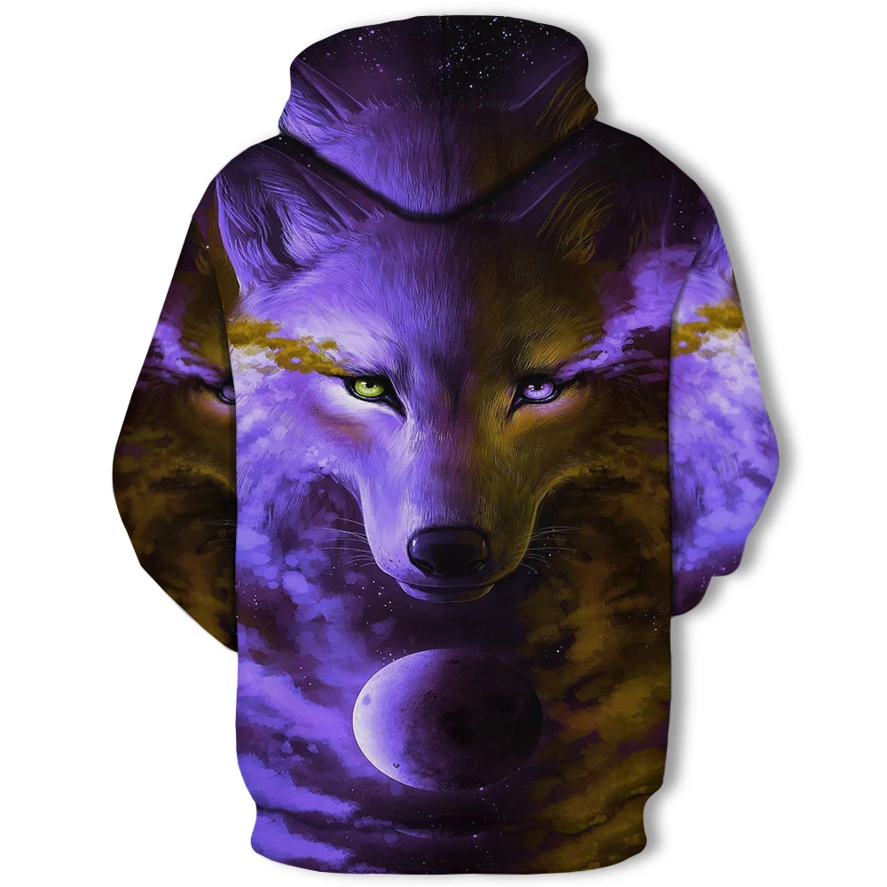 

2021 new wolf hoodie men's hoodie autumn and winter hip hop hoodie casual 3D wolf hoodie110-6XL