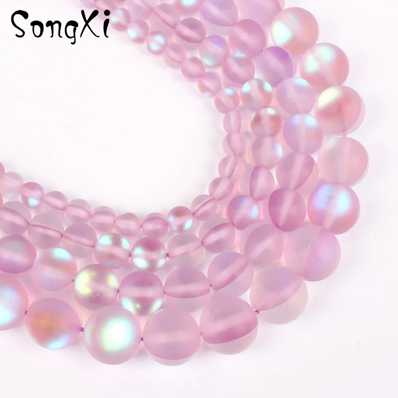 Натуральный матовый светильник 6 мм 12 фиолетовая вспышка кристально гладкая