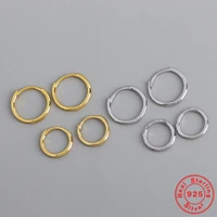 925 sterling silver all match glossy small round hoop earrings for women simple and fashionable ins gold silver color earrings