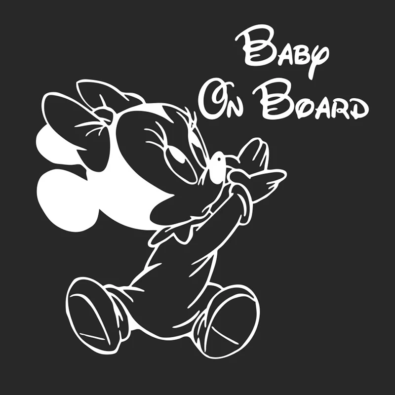 

Cartoon BABY ON BOARD Car Sticker Mirror Cute Waterproof Automobiles Exterior Accessories Reflective Vinyl Decals 15cm*15cm