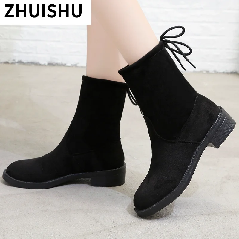 

Женские ботильоны, Новинка осени 2021, модные женские ботинки-мартинсы на платформе, на шнуровке, с круглым носком, на квадратном каблуке, боль...