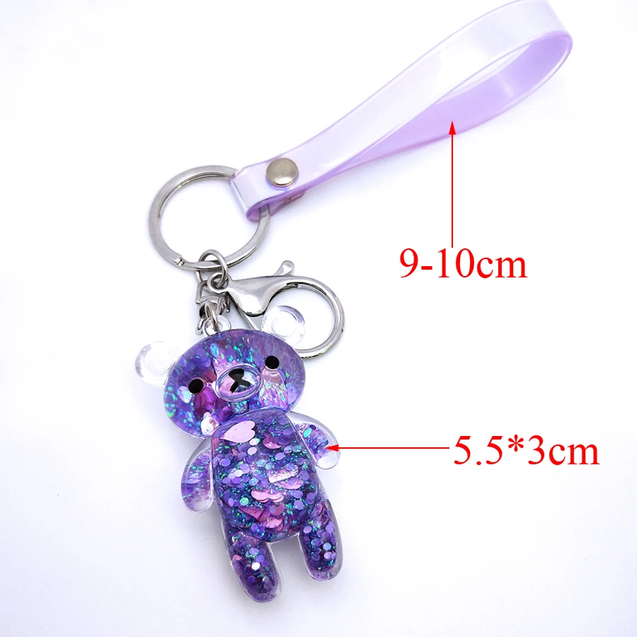 Пентаграмма с пандой или медвежонком кролик брелок жидкостью блеск зыбучие