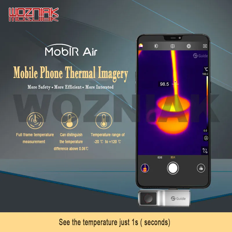 MobIR Air Thermal Imaging Camera Anti-peep Temperature Detection Imager Camcorder for Smartphone Type-C Android / IOS | Инструменты