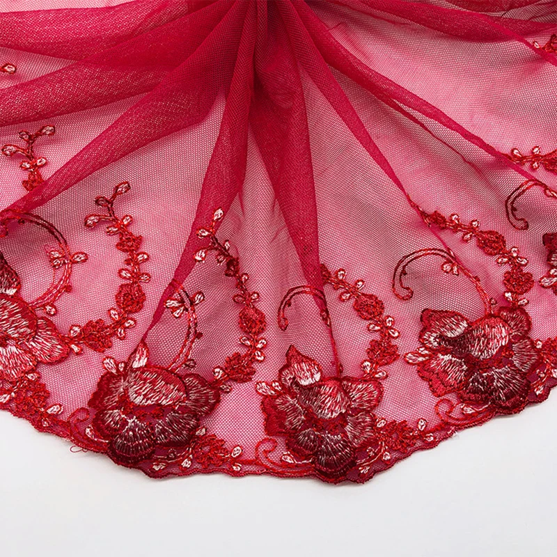 Женская кружевная пряжа с цветочной вышивкой ручной работы из полиэстера 2 ярда