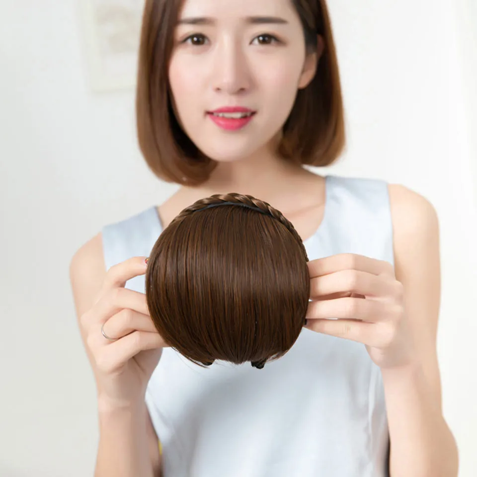 Для женщин искусственные волосы для наращивания бахрома челки искусственная