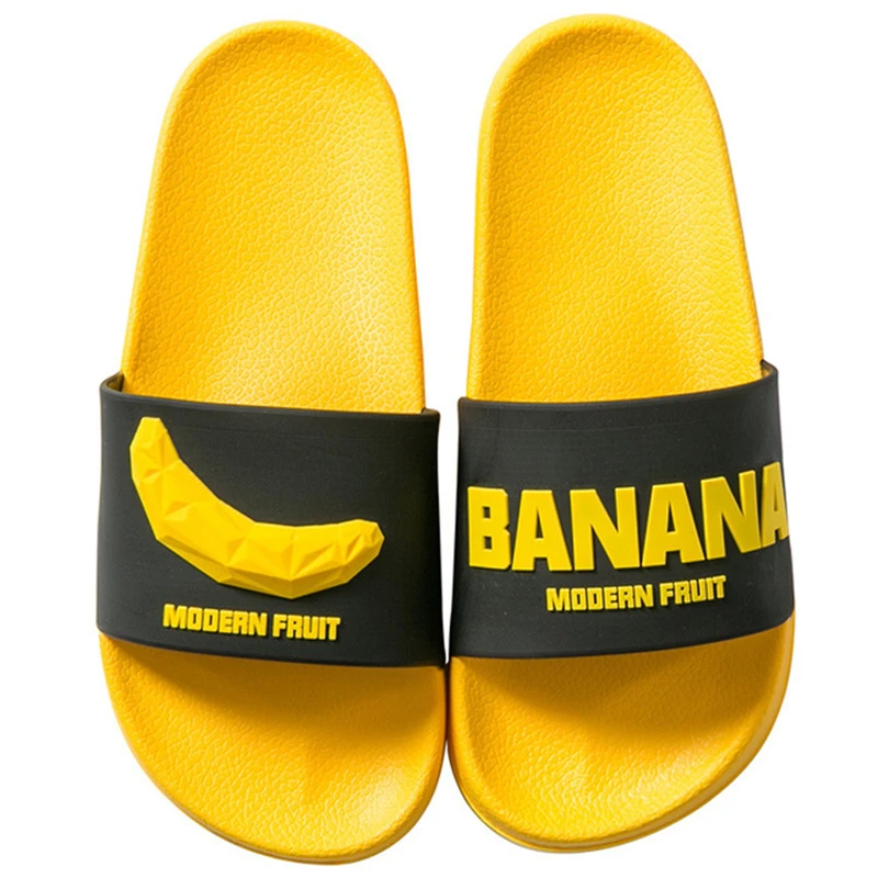 3D Fruit Pattern Home Women Slippers Cartoon Banana Summer Indoor Flats Orange Bathroom Slides Non Slip Male Couple Shoes