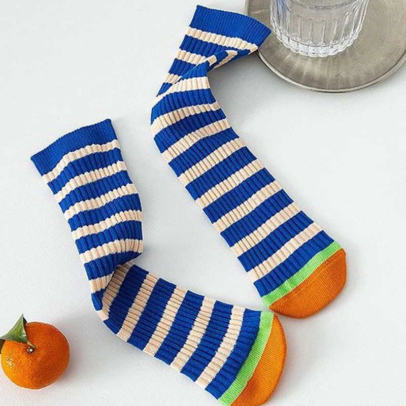 

MILANCEL 2021 Spring Kids Stocking Baby Boys And Girls Cotton Sock Colorful Stripe Socks