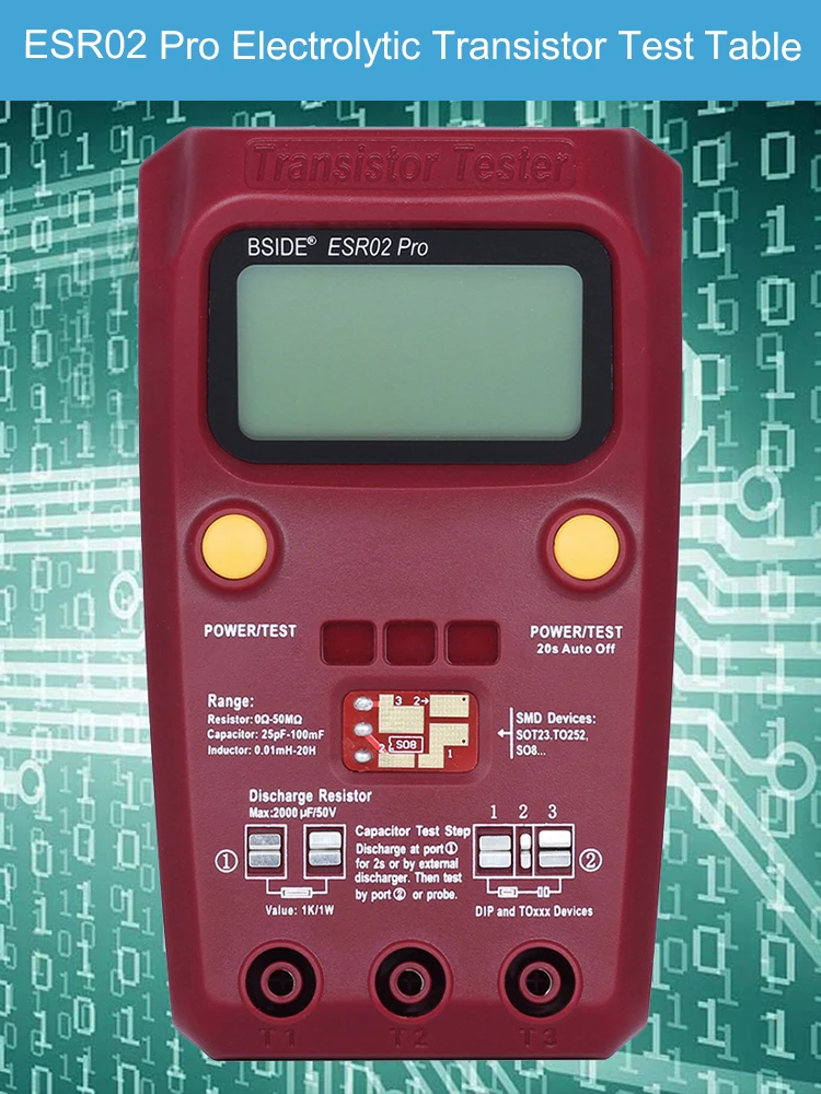 BSIDE ESR02 Pro транзистор ESR/SMD Test er M328 умный диодный Триод Емкость резистор измеритель