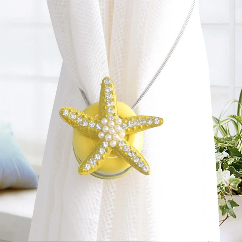 Простой стиль Морская звезда занавес кисточкой Зажимы Пряжка висячий шар