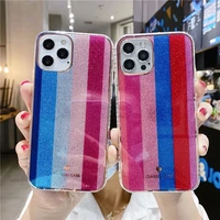flash pink rainbow suitable for iphone 13 12 pro max mini mobile phone case fashion girls aurora mobile phone full case