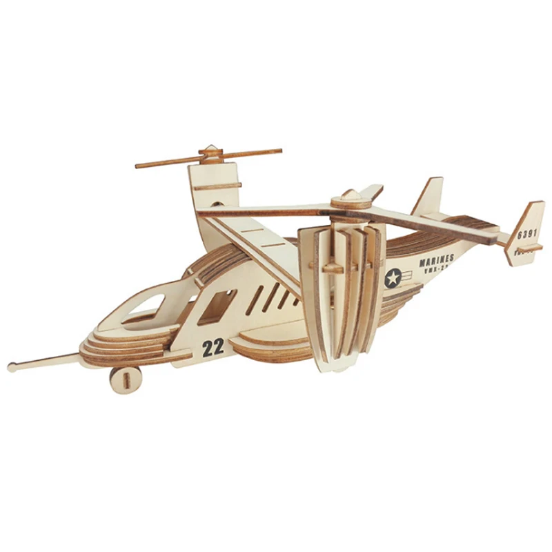 

Osprey Transport Aircraft 3D Puzzle Wooden Plane Laser Cutting Jigsaw Kids Assembly Educational Learning Wood Toys For Children