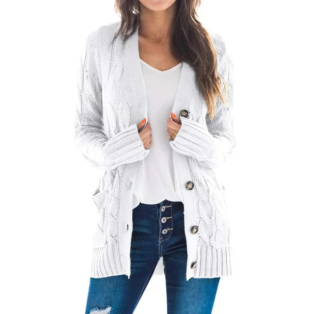 

2021 cardigan women's single breasted long sleeve Wool Jacket Women