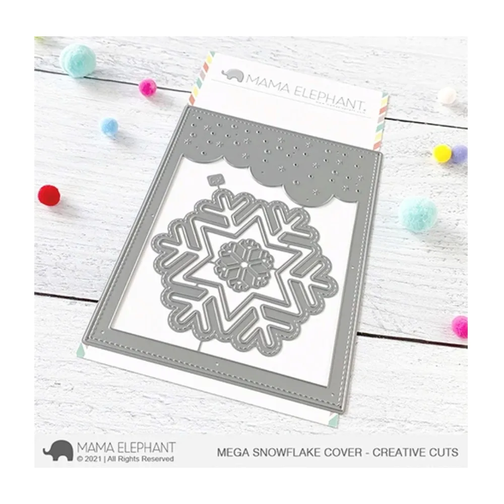 

Mega Snowflake Cover Creative 2021 Metal Cutting Dies Scrapbook Diary Decoration Embossing Template Diy Greeting Card Handmade