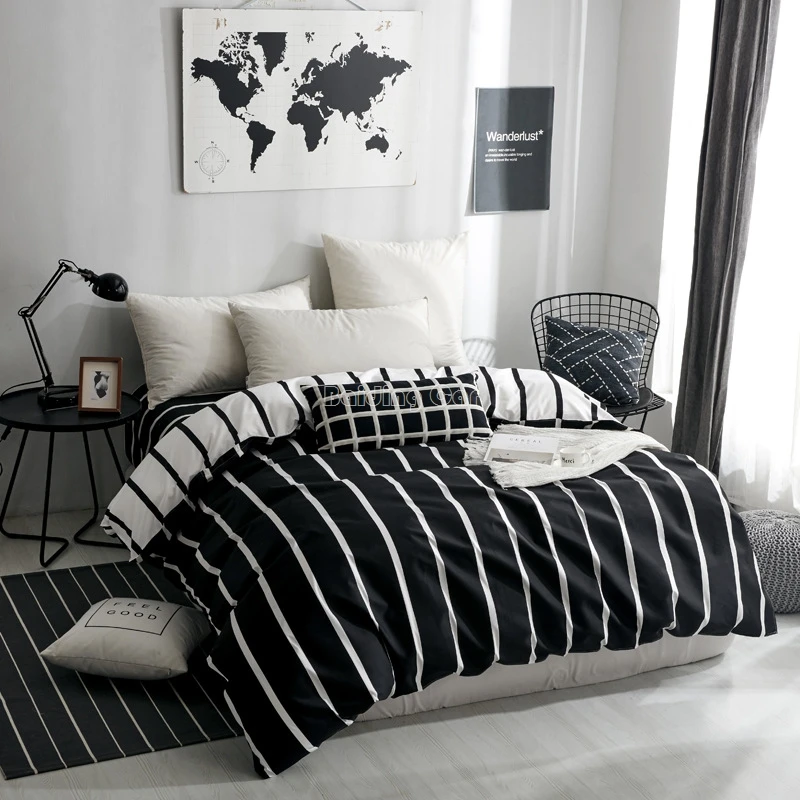 Треугольник геометрический пододеяльник плед Полосатое стеганое одеяло покрывало уход за кожей хлопок постельное белье с молнией Твин Полный Королева Король постельное белье