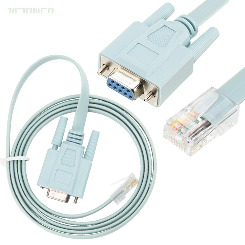 Bestellen 100 Teile/los DB9 Zu RJ45 Stecker Netzwerk Kabel Für Cisco Switch Router Blau Serial Port Konsole Kabel Rollover Kabel Serielle