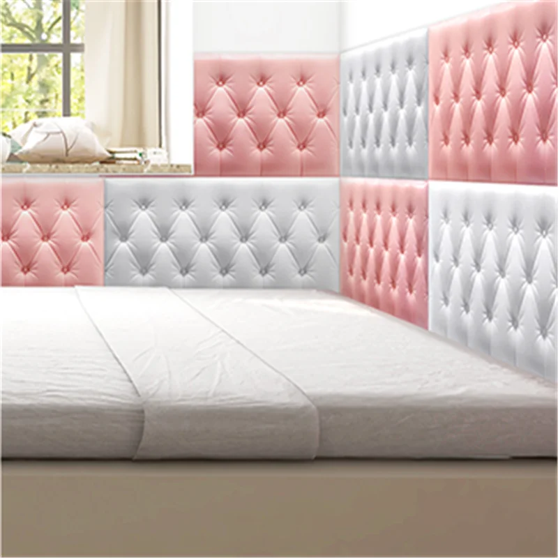 

3d solid wall stickers living room wall soft bag wallpaper self-adhesive decorative wallpaper waterproof foam tile stickers