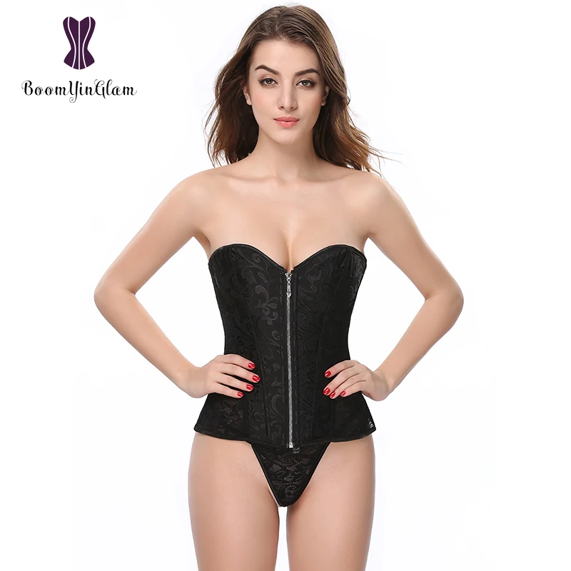 Пикантное нижнее белье на молнии спереди женское корректирующее корсет