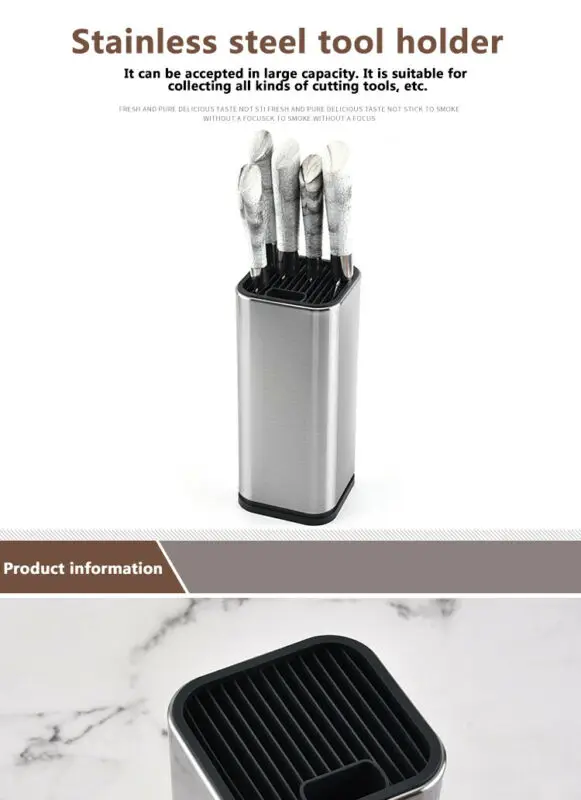 Держатель для ножей из нержавеющей стали подставка хранения кухонная режущих инструментов органайзер