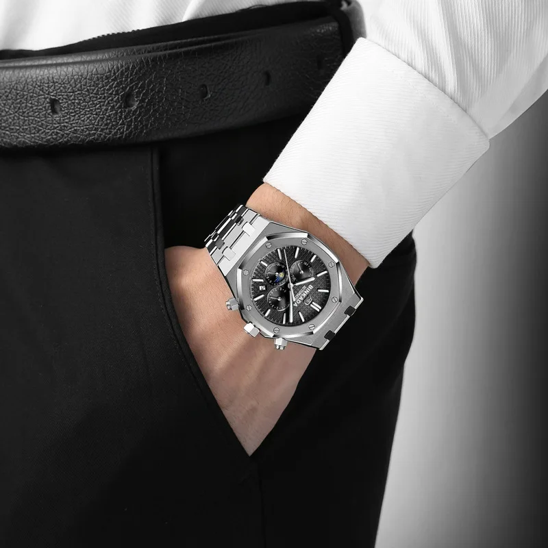 Мужские Водонепроницаемые механические часы-скелетоны с турбийоном | Наручные