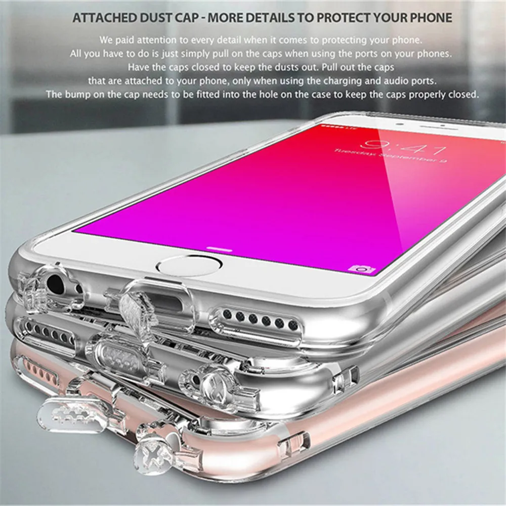 Для iPhone 11 Pro 5 5S 6 6S 7 8 Plus X XS Max XR Прозрачный Жесткий ПК акриловый задний Чехол Мягкий