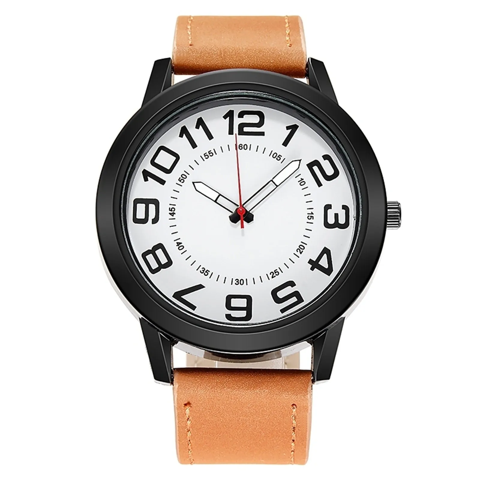 

Sport Watch For Men Luminous Waterproof Quartz Watch Silicone Band Big Dial Black Wristwatch Dropshipping