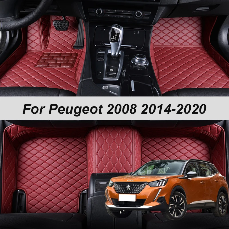 

100% Fit Custom Made Leather Car Floor Mat For Peugeot 2008 2014 2015 2016 2017 2018 2019 2020 Carpets Rugs Foot Pad Accessories