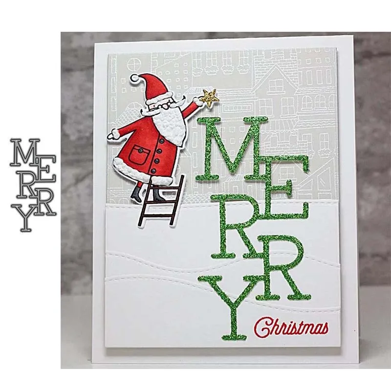 

JC MERRY Letters Words Design Metal Cutting Dies Background Scrapbook Craft Mold Stencil Handmade Tool Paper Card Make Template
