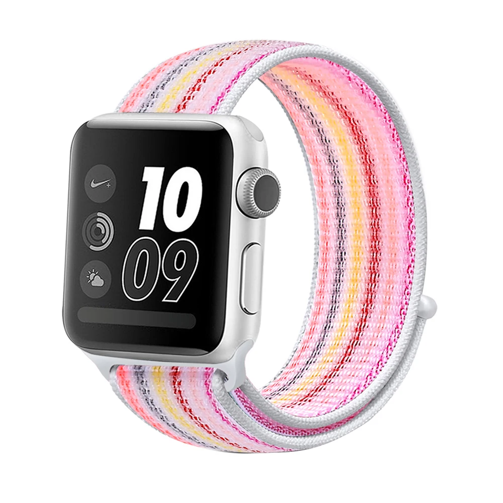 Нейлоновый мягкий дышащий сменный ремешок для Apple Watch Series 3 2 1 38 мм 42 мм Спортивная петля ремешок для iwatch Series 5 4 40 мм 44 мм