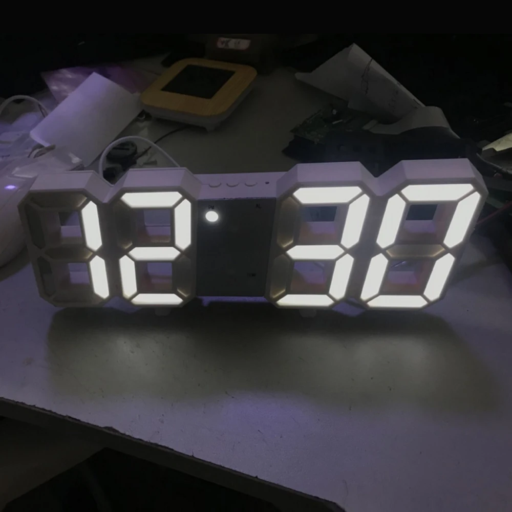 3D светодиодный настенные часы современный дизайн цифровые настольные часы будильник ночник Saat reloj de pared часы для дома гостиной украшения