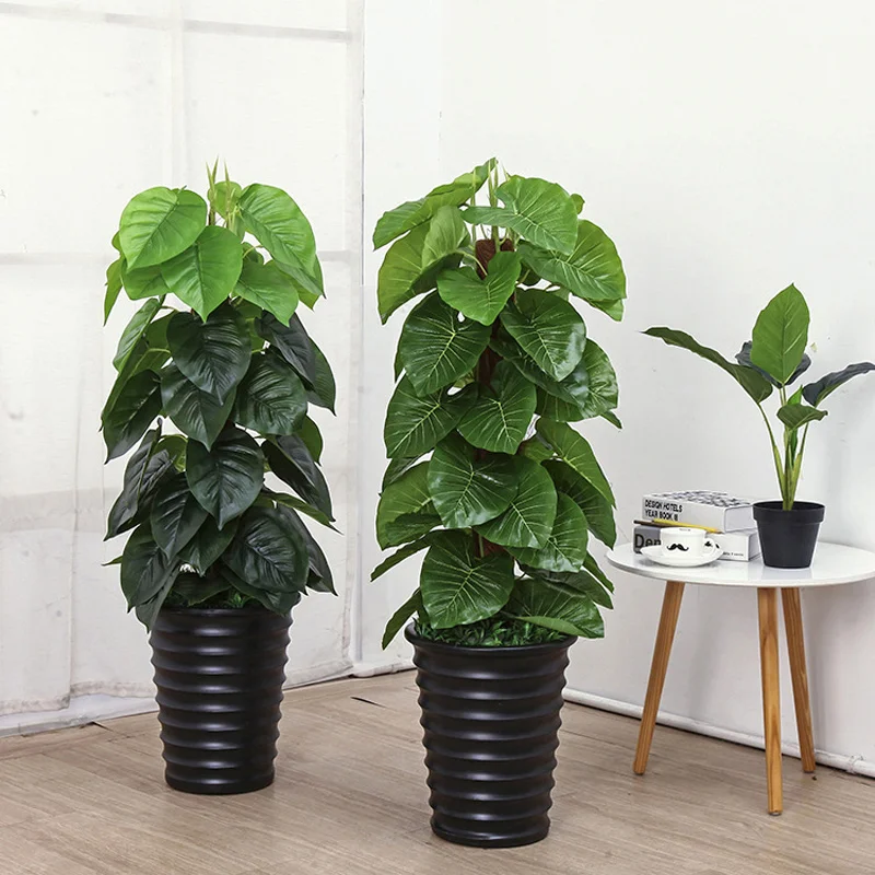 100cm Tropical Monstera Big Artificial Tree Large Fake Plant Plastic Palm Tree Plastic Turtle Leaves For Home Party Office Decor