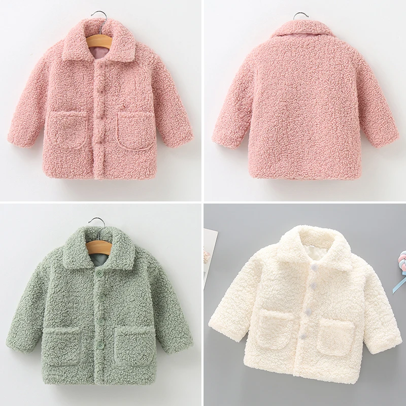 

2022 Spring Autumn Plush Girls Jacket Long Sleeve Keep Warm Outerwear Christmas Princess Coat Kids Clothes 2 3 4 5 6 7 Years Old