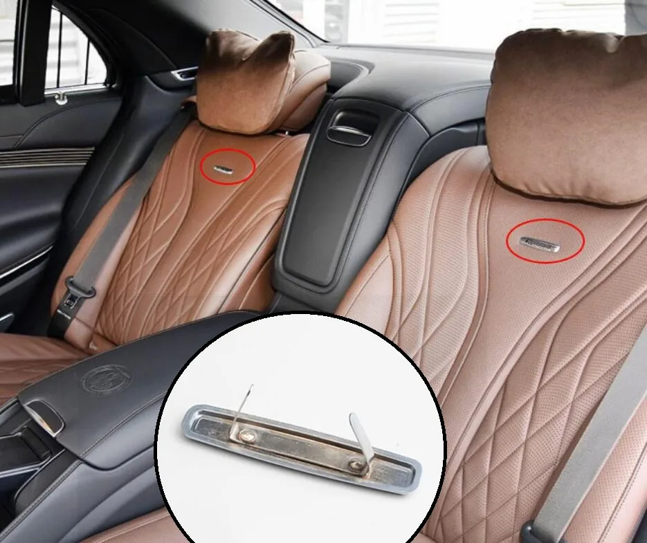 4 шт. хромированные металлические наклейки на спинку сиденья Mercedes Benz MAYBACH BRABUS