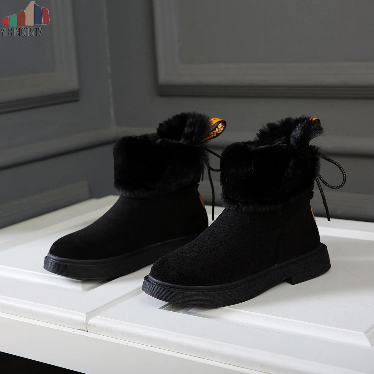 Женские сапоги до середины икры высокие водонепроницаемые женские зимние