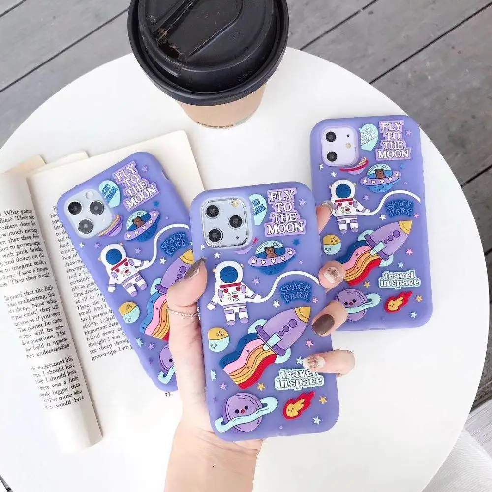 Милый мультяшный чехол для телефона с космическим пилотом iphone 11 pro max xr 6 6s 7 8 x xs Max