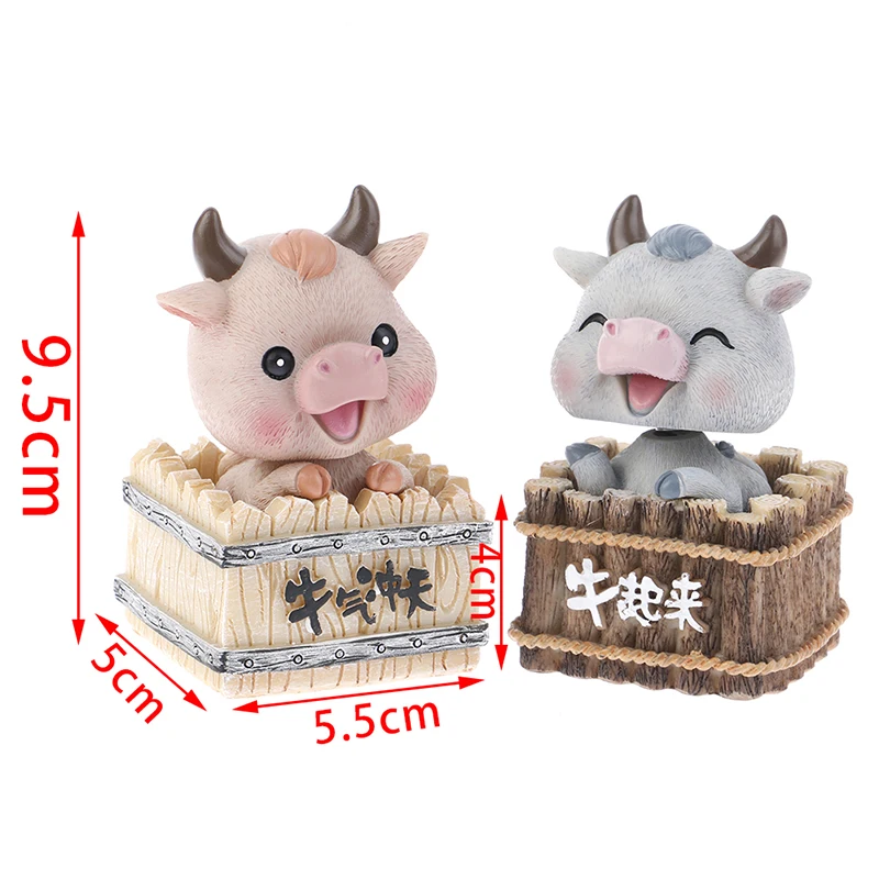 

Cute Cartoon Lucky Cow Ornaments For Desktop Home Creative Ornament Interior Decorations DIY Micro Landscape