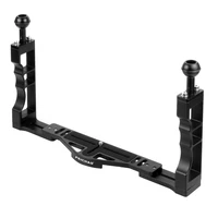 feichao aluminum alloy diving tray base bracket dual handheld grip for gopro for dji action camera underwater photography