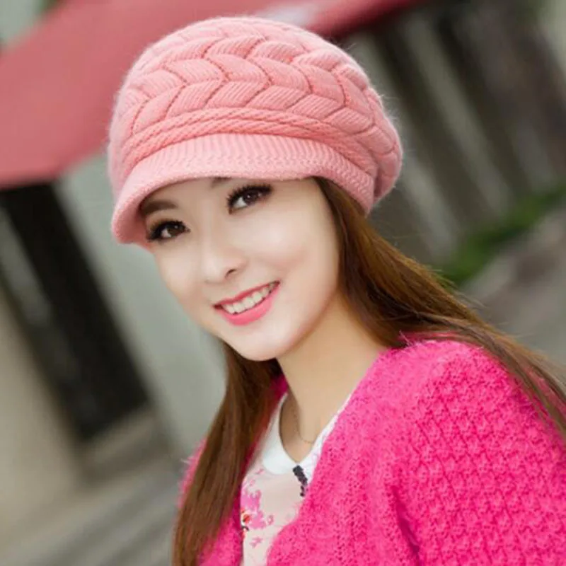 Вязаная шапка женские зимние шапки для женщин шапочки девочек Skullies Femme SnapBack