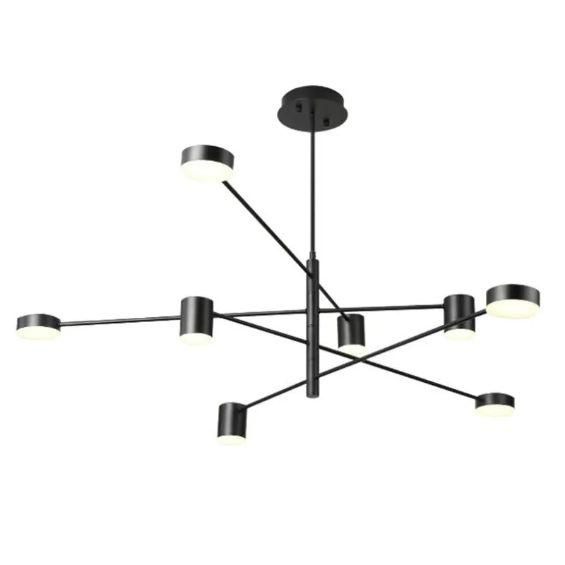 

LED Chandelier for Dining Room Kitchen Living Room Bedroom Nordic Modern Hanging Lamp Large Luminaire Black White Copper