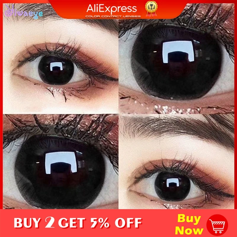 Контактные линзы черного цвета большой диаметр глаз красота ученик Хэллоуин