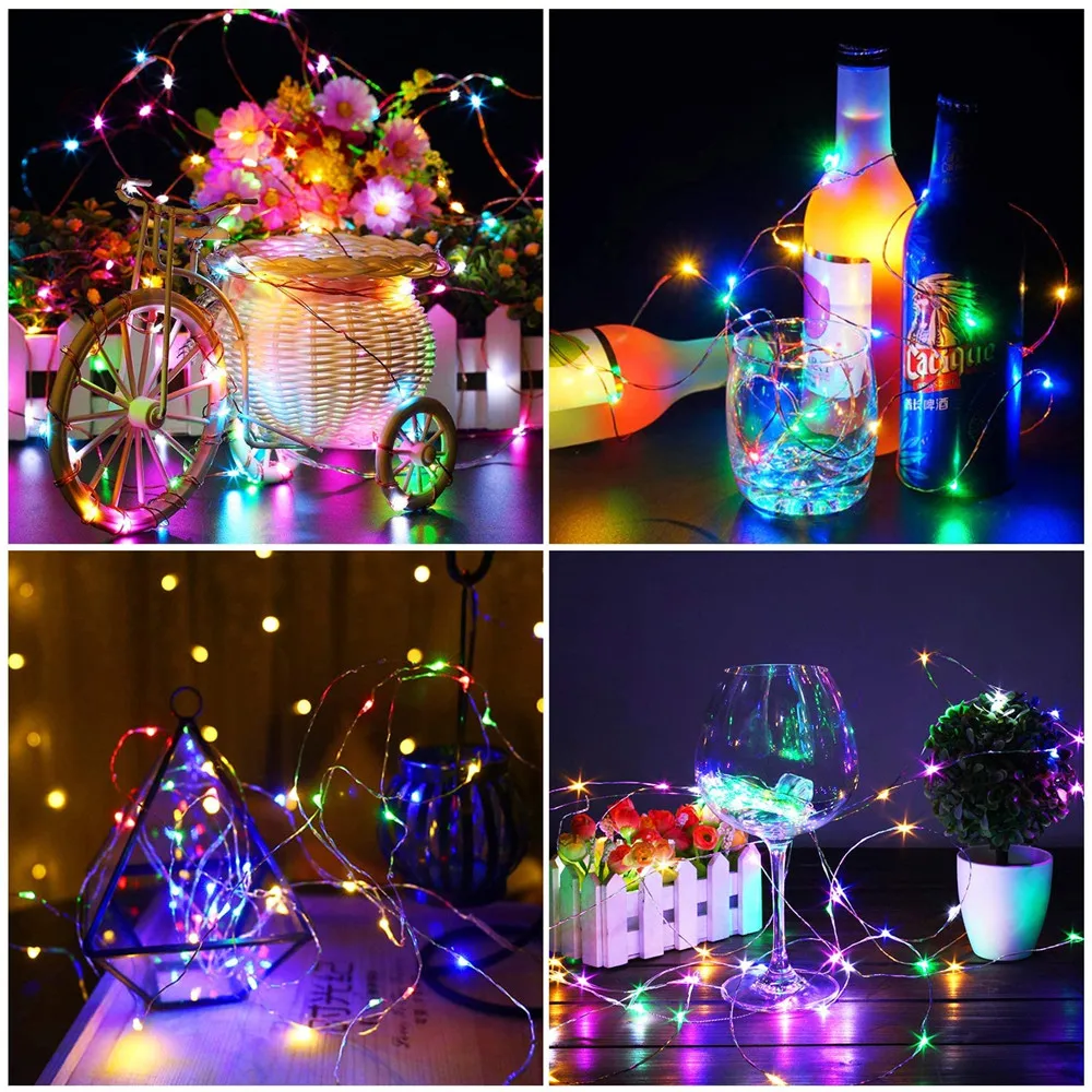 Гирлянда с медным проводом питание от батарейки 100 шт. 1 м 2 | Лампы и освещение