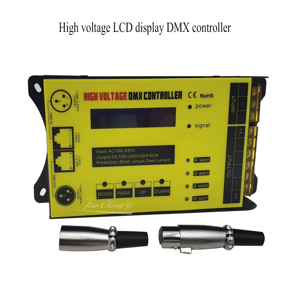 2X4CH контроллер RGBW высокого напряжения DMX512 ЖК дисплей для 110v 220VAC 5050 RGB/RGBW
